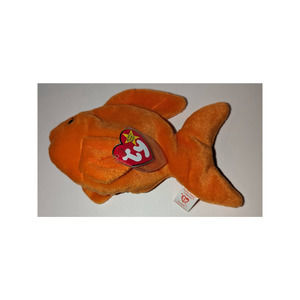 Vintage Ty Beanie Babies Goldie the Fish New Mint PVC Pellets Tag Protector